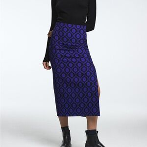 Zara Geometric Midi Pencil Skirt Size Small